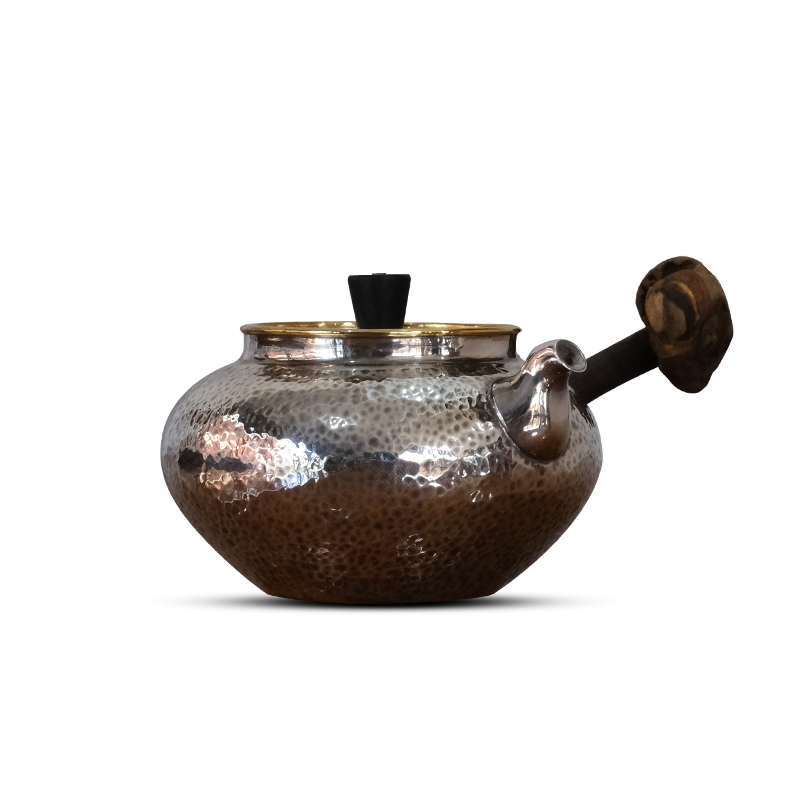 鸡血藤侧把银壶(泡茶壶)