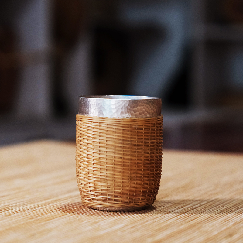 竹丝扣银小茶杯2